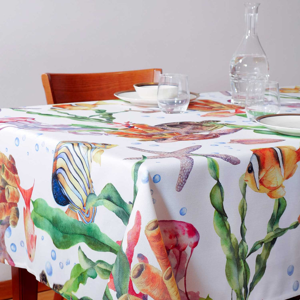 Tovaglia decoro Fondale Marino con Tartarughe
